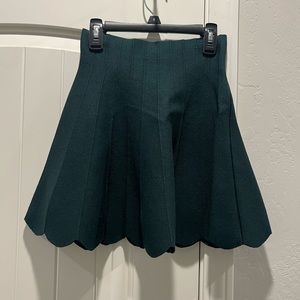 Dark green knit skirt